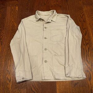 Uniqlo Men’s Large Beige Cream Chore Shirt Jacket